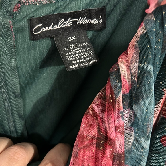 3x womens Candalite floral off shoulder dress - Picture 3 of 4